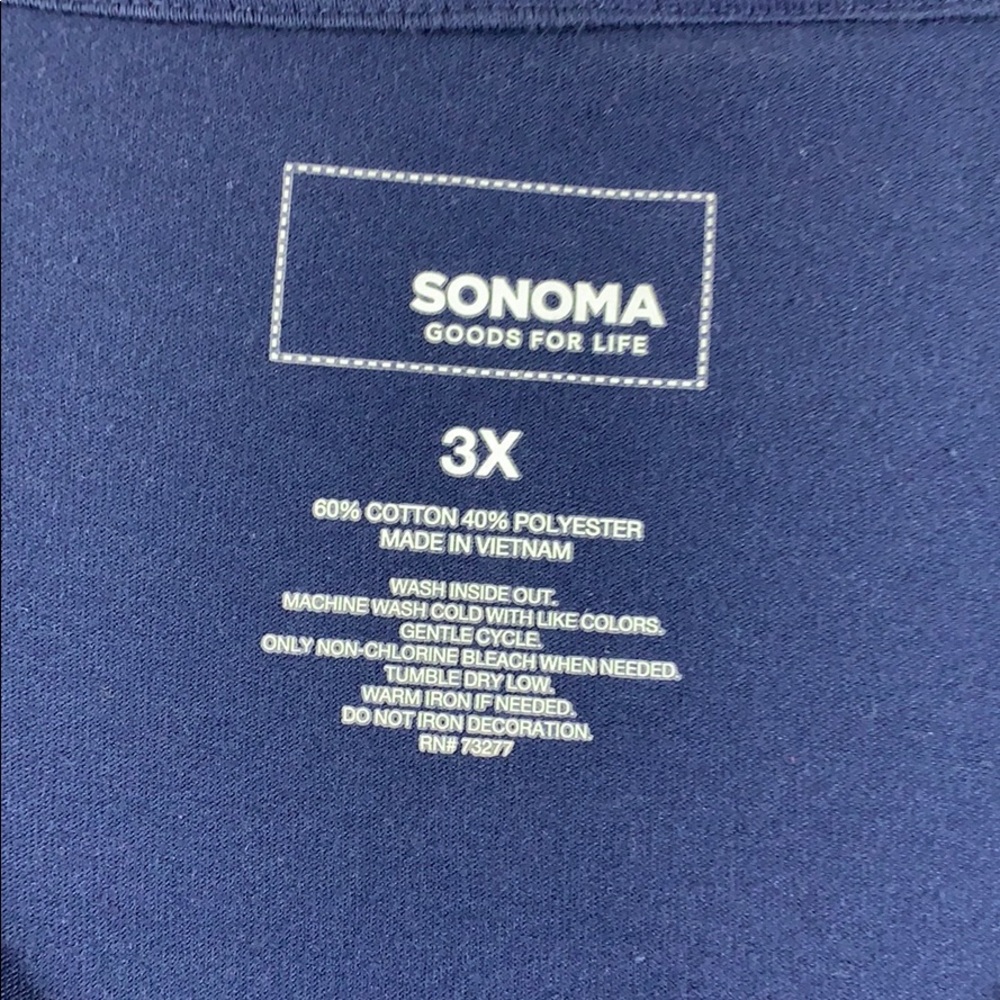 Sonoma Top Tee T-Shirt 3X Blouse Navy All American US Map Outline Stretchy - Picture 5 of 8
